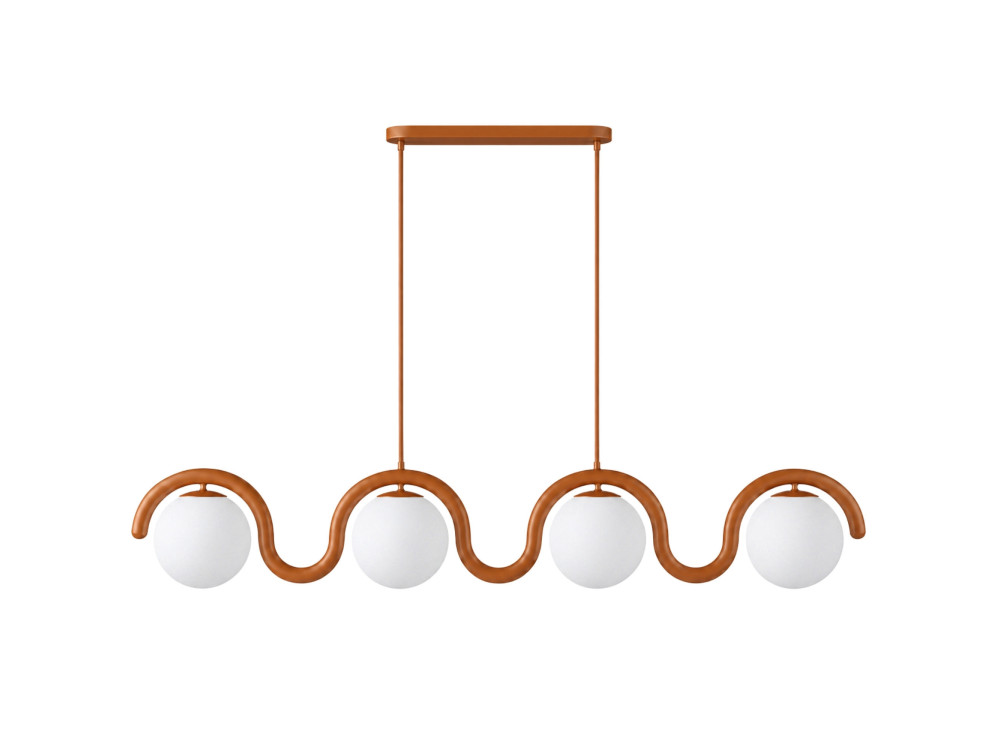 Lampadario in metallo "GEDIK-20443" - 110 x 17 cm - Marrone / Arancione