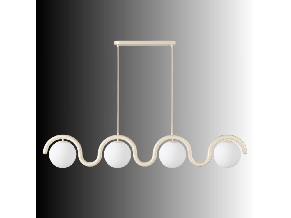 Lampadario in metallo "GEDIK-20443" - 110 x 17 cm - Beige