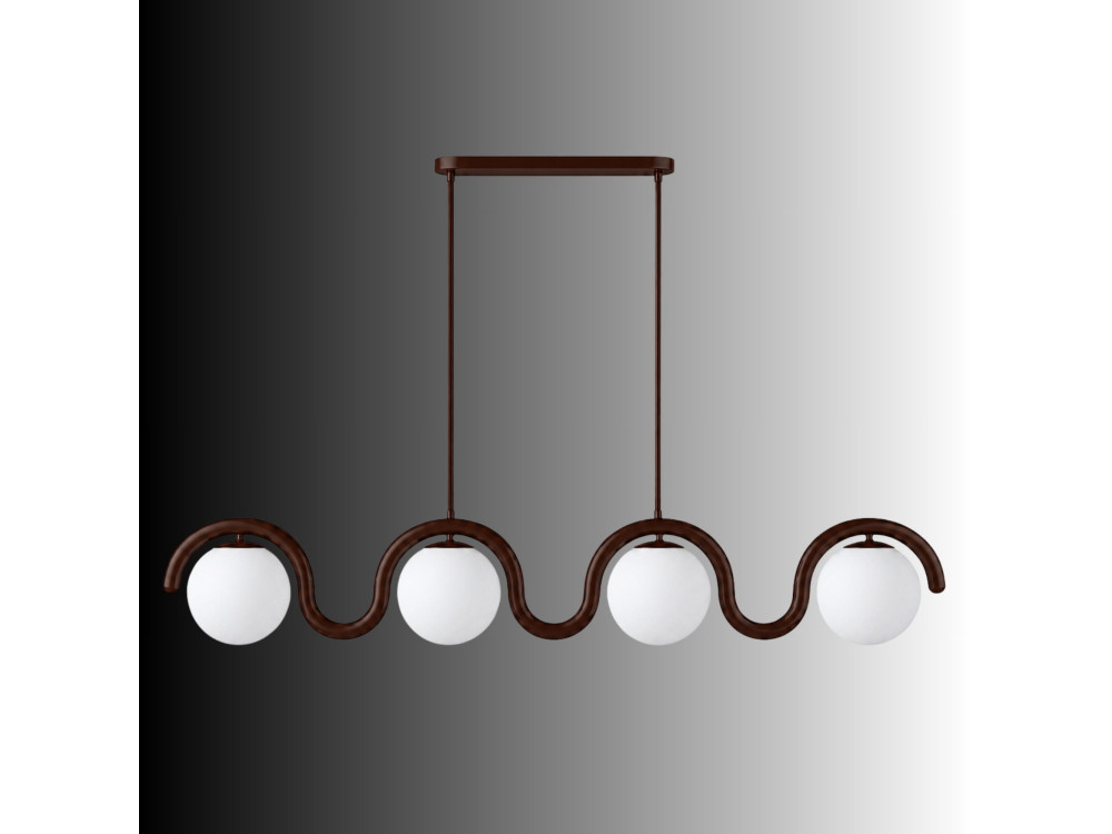 Lampadario in metallo "GEDIK-20443" - 110 x 17 cm - Marrone