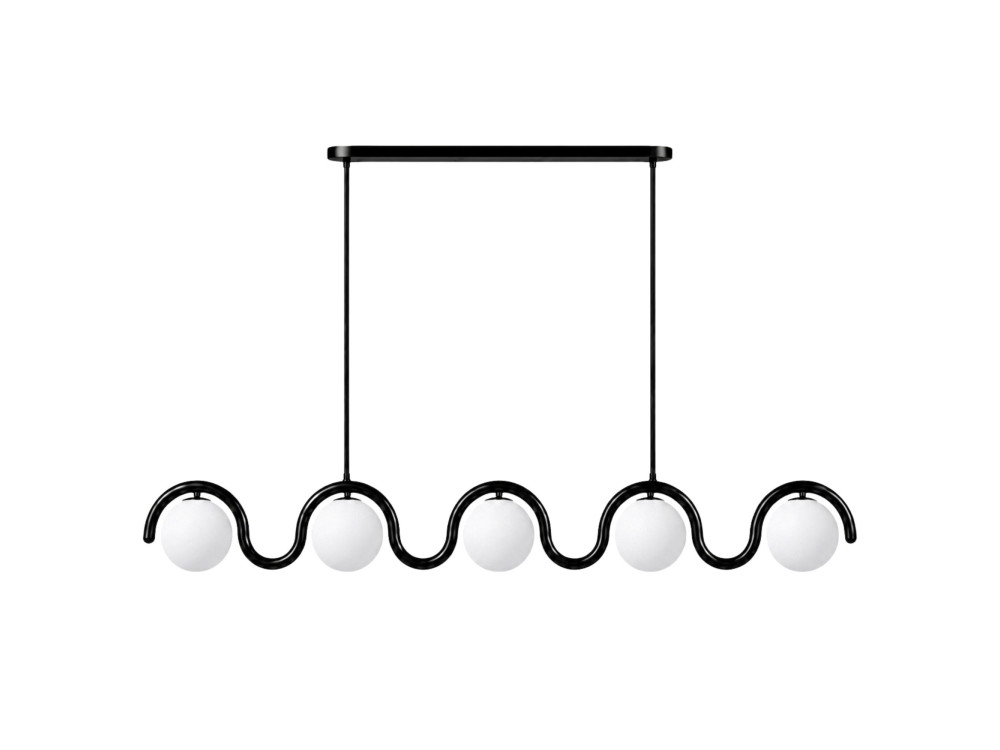 Lampadario in metallo "GEDIK-20444" - 140 x 17 cm - Nero