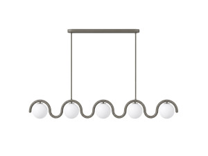 Lampadario in metallo "GEDIK-20444" - 140 x 17 cm - Grigio