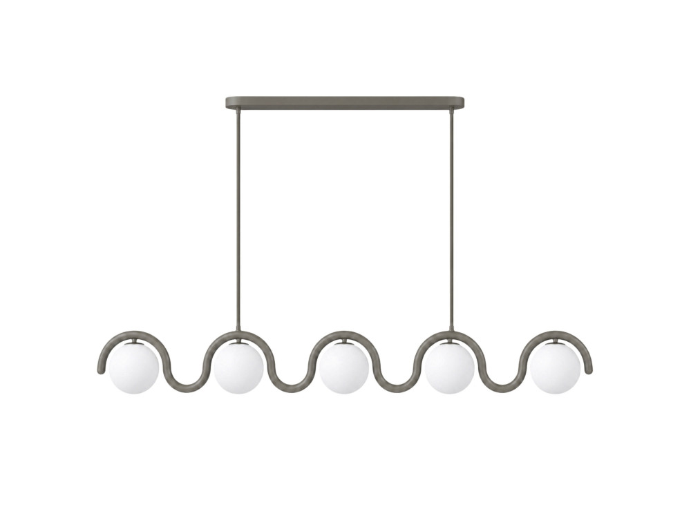 Lampadario in metallo "GEDIK-20444" - 140 x 17 cm - Grigio