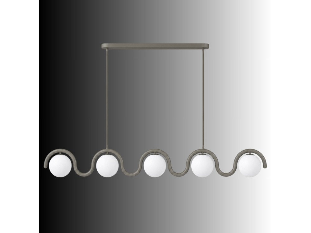 Lampadario in metallo "GEDIK-20444" - 140 x 17 cm - Grigio