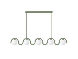 Lampadario in metallo "GEDIK-20444" - 140 x 17 cm - Verde menta