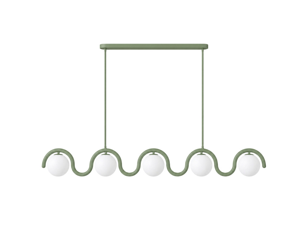 Lampadario in metallo "GEDIK-20444" - 140 x 17 cm - Verde menta