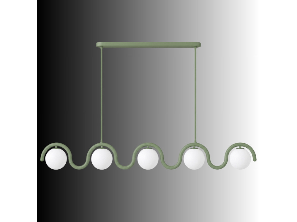 Lampadario in metallo "GEDIK-20444" - 140 x 17 cm - Verde menta