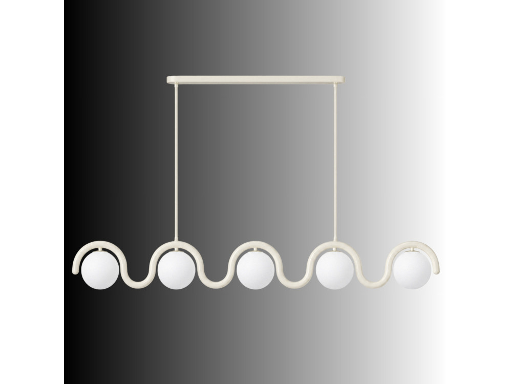 Lampadario in metallo "GEDIK-2044" - 140 x 17 cm - Beige