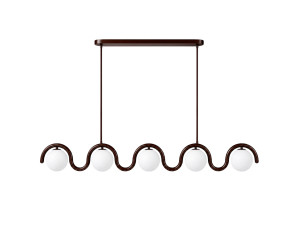Lampadario in metallo "GEDIK-20444" - 140 x 17 cm - Marrone