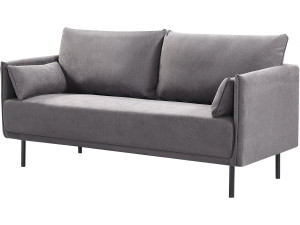 Divano in tessuto "Rudy" - 180,5 x 78 x 52 cm - 3 posti - Grigio scuro