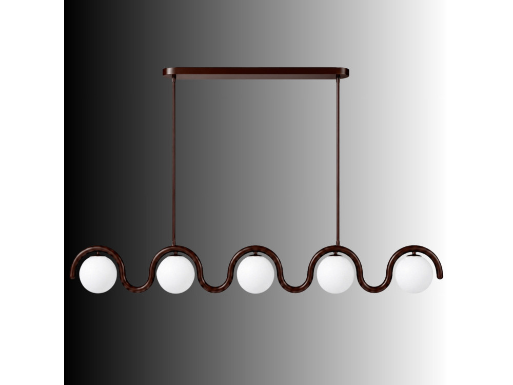 Lampadario in metallo "GEDIK-20444" - 140 x 17 cm - Marrone