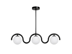 Lampadario in metallo "GEDIK-20442" - 80 x 17 cm - Nero