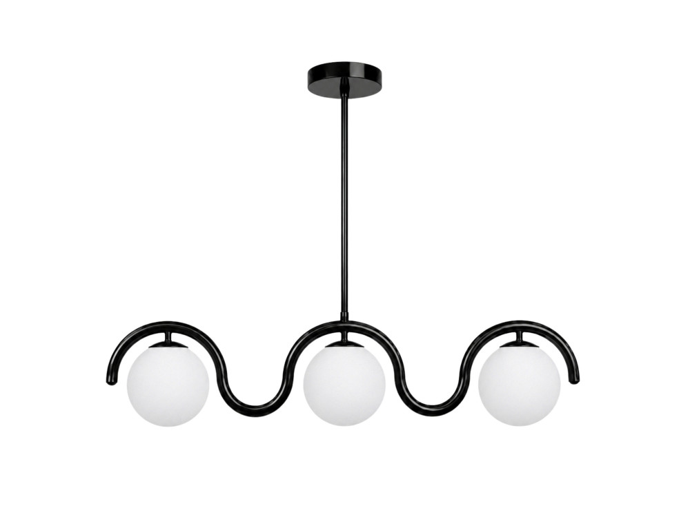 Lampadario in metallo "GEDIK-20442" - 80 x 17 cm - Nero