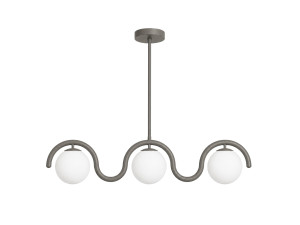 Lampadario in metallo "GEDIK-20442" - 80 x 17 cm - Grigio