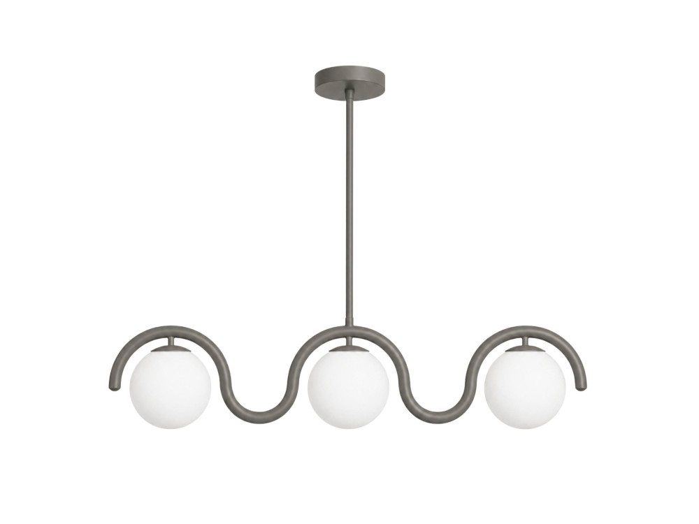 Lampadario in metallo "GEDIK-20442" - 80 x 17 cm - Grigio