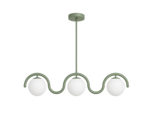 Lampadario in metallo "GEDIK-20442" - 80 x 17 cm - Verde menta