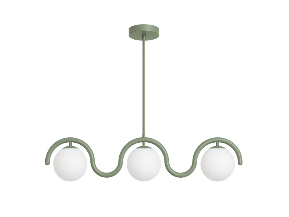 Lampadario in metallo "GEDIK-20442" - 80 x 17 cm - Verde menta