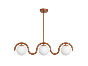 Lampadario in metallo "GEDIK-20442" - 80 x 17 cm - Marrone / Arancione