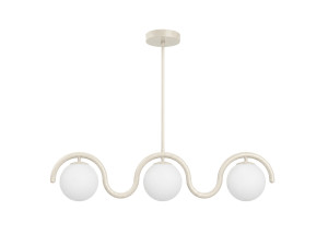 Lampadario in metallo "GEDIK-20442" - 80 x 17 cm - Beige