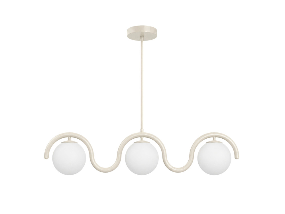 Lampadario in metallo "GEDIK-20442" - 80 x 17 cm - Beige
