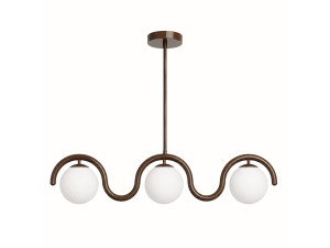 Lampadario in metallo "GEDIK-20442" - 80 x 17 cm - Marrone