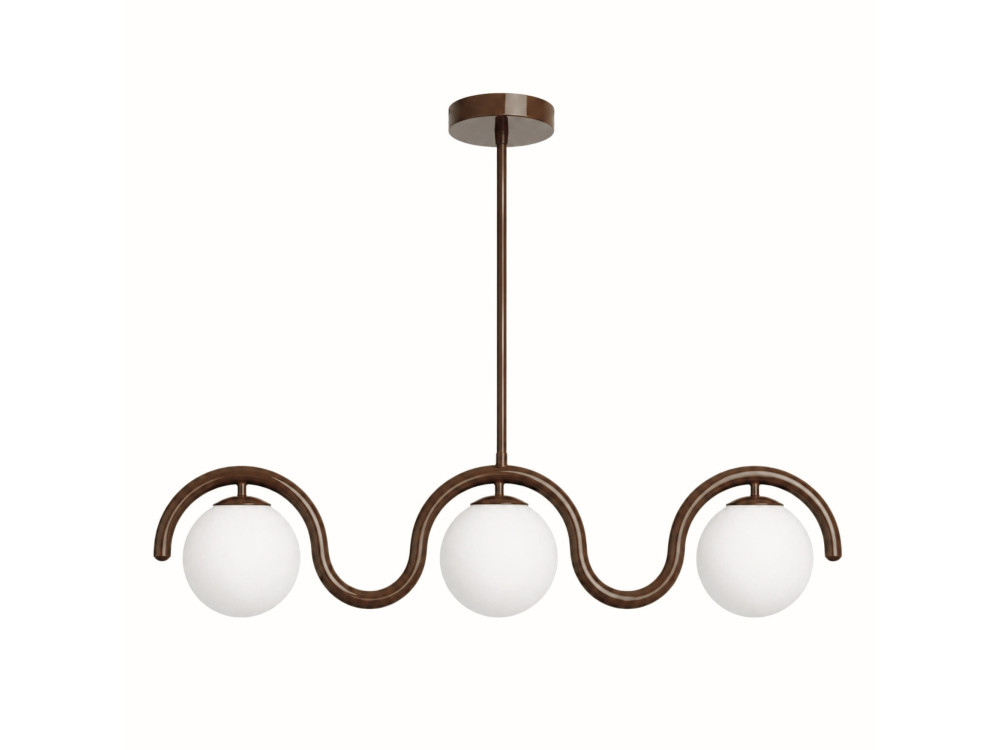 Lampadario in metallo "GEDIK-20442" - 80 x 17 cm - Marrone