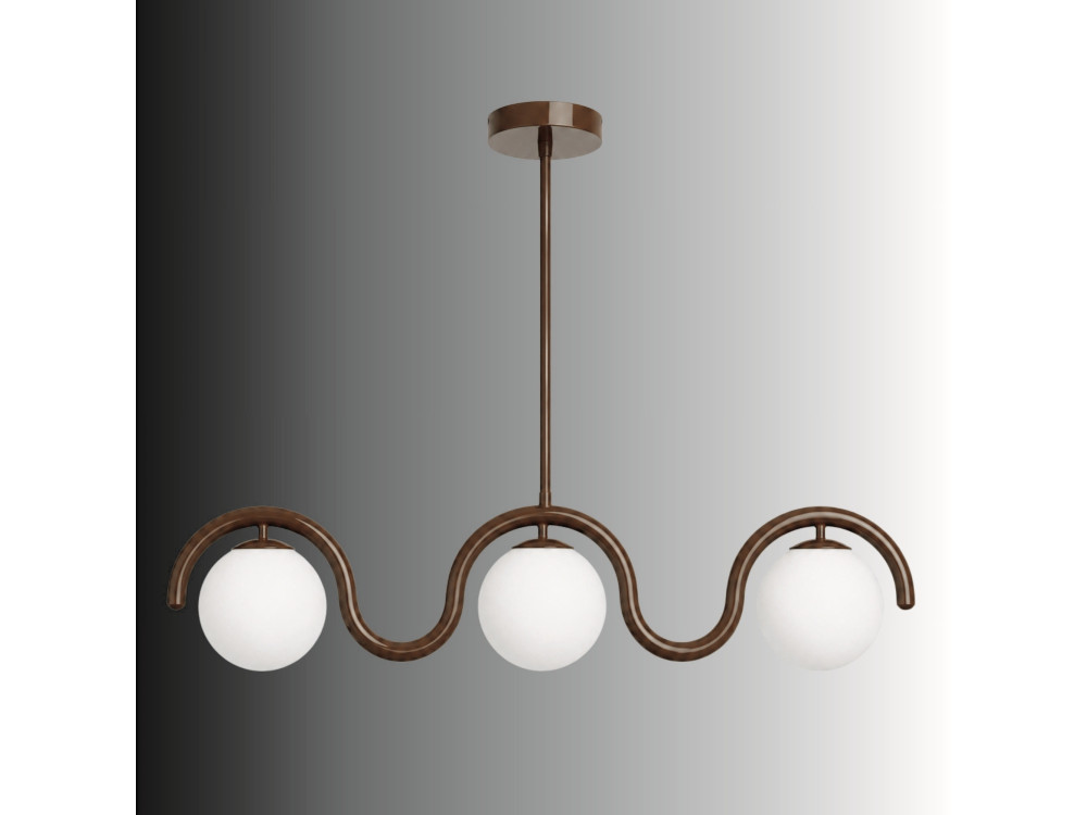 Lampadario in metallo "GEDIK-20442" - 80 x 17 cm - Marrone