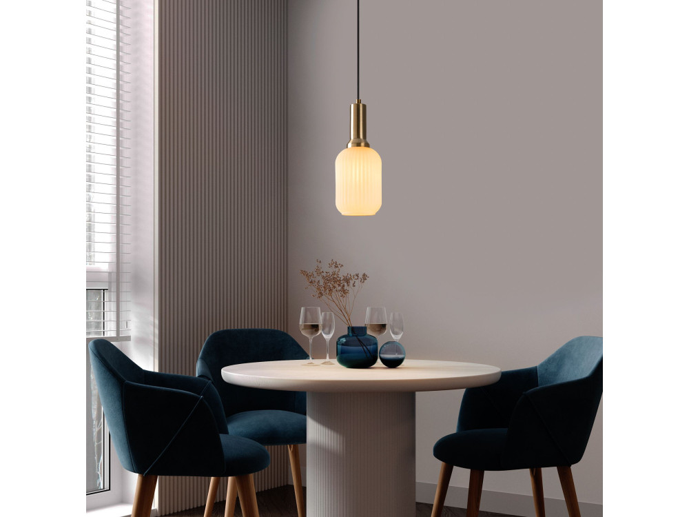Lampada a sospensione in metallo "Asker" - 13 x 13 cm - Dorata