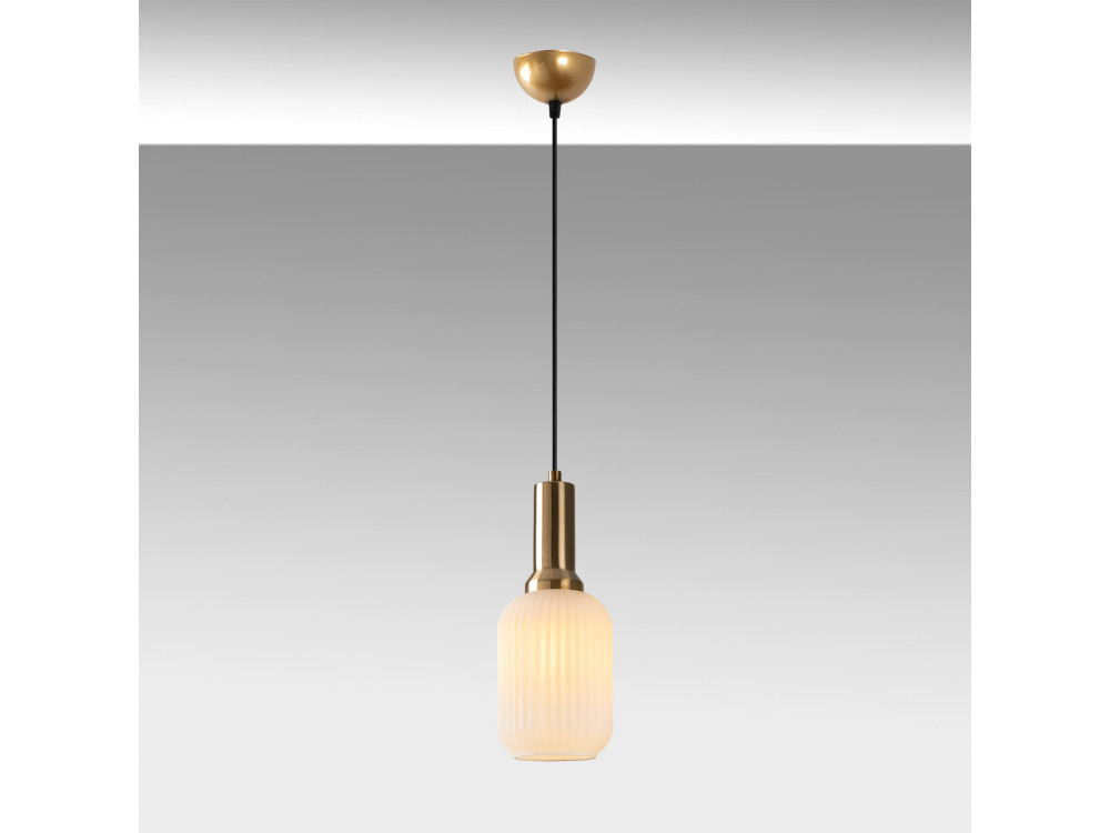Lampada a sospensione in metallo "Asker" - 13 x 13 cm - Dorata