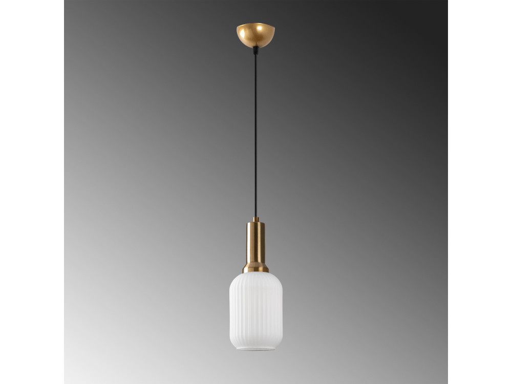 Lampada a sospensione in metallo "Asker" - 13 x 13 cm - Dorata