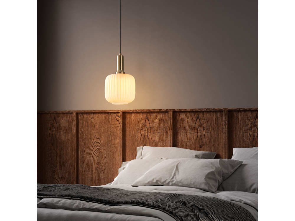 Lampada a sospensione in metallo "Asker" - 20 x 20 cm - Dorata