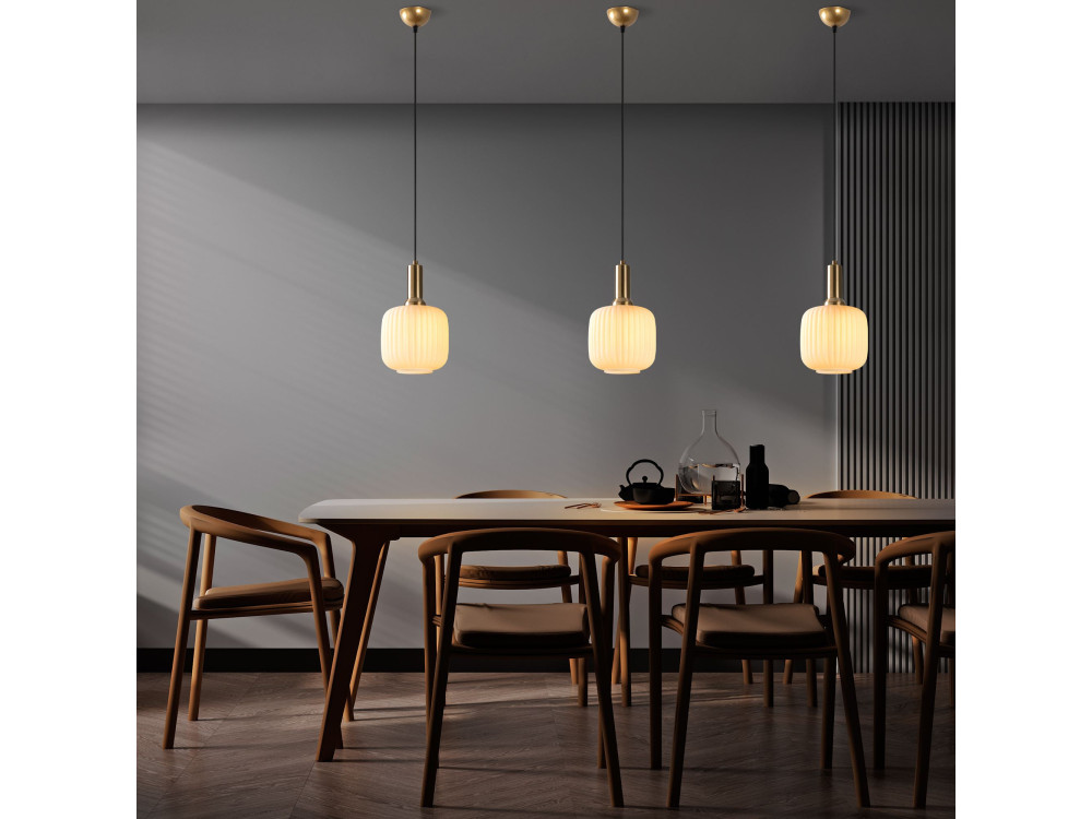 Lampada a sospensione in metallo "Asker" - 20 x 20 cm - Dorata