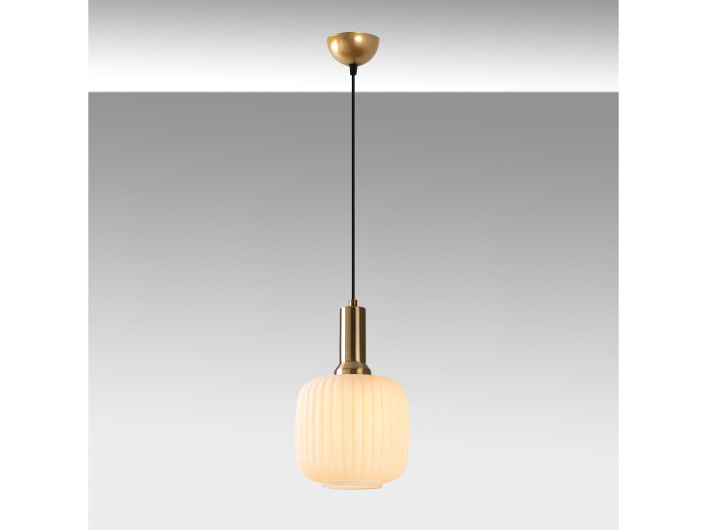 Lampada a sospensione in metallo "Asker" - 20 x 20 cm - Dorata