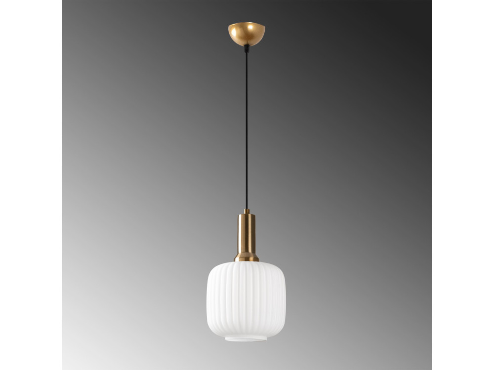 Lampada a sospensione in metallo "Asker" - 20 x 20 cm - Dorata