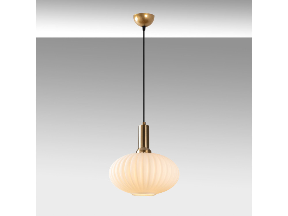 Lampada a sospensione in metallo "Asker" - 30 x 30 cm - Dorata