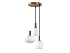 Lampadario in metallo "Asker" - 55 x 55 cm - Dorato