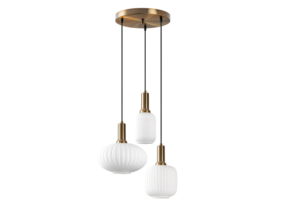Lampadario in metallo "Asker" - 55 x 55 cm - Dorato