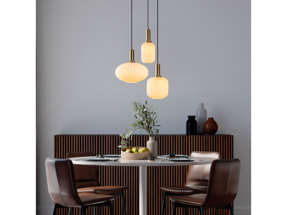 Lampadario in metallo "Asker" - 55 x 55 cm - Dorato