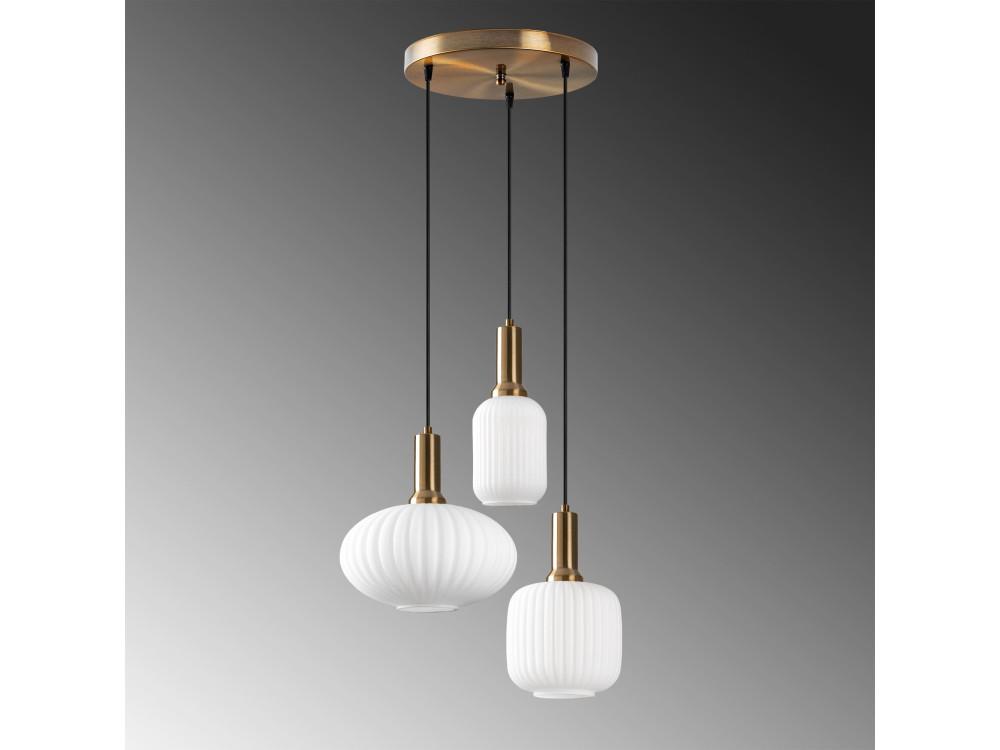 Lampadario in metallo "Asker" - 55 x 55 cm - Dorato