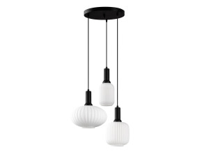 Lampadario in metallo "Asker" - 55 x 55 cm - Nero