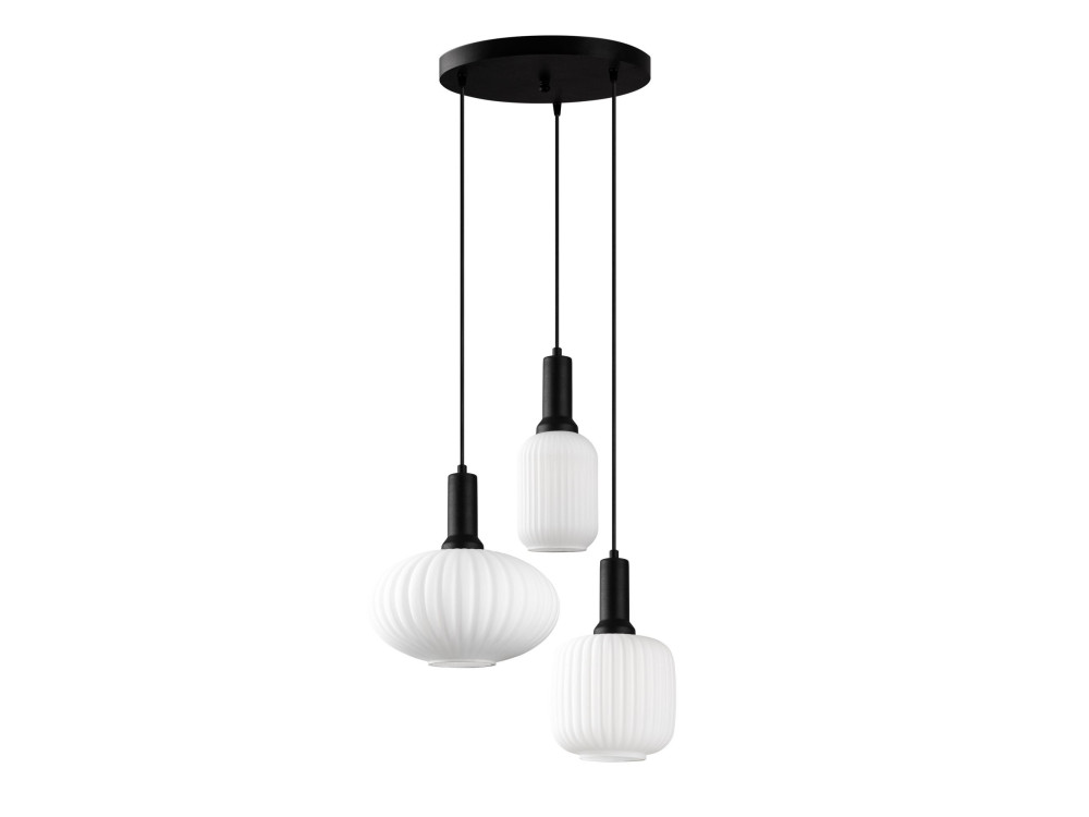 Lampadario in metallo "Asker" - 55 x 55 cm - Nero
