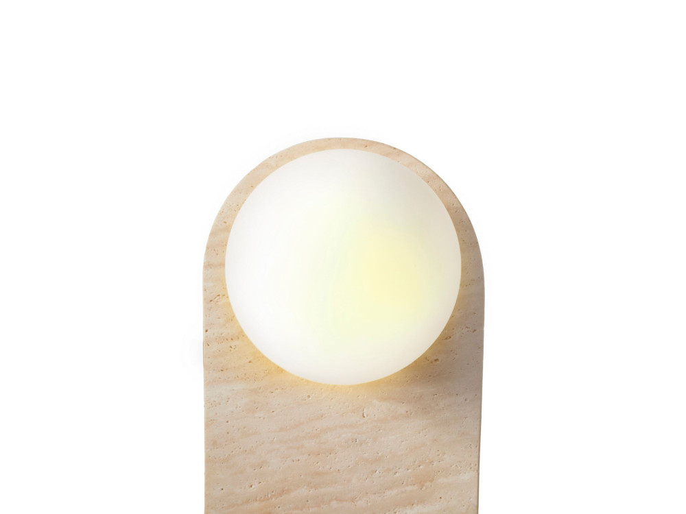 Applique in travertino "Tor All" - 18 x 1 cm - Beige / Bianco