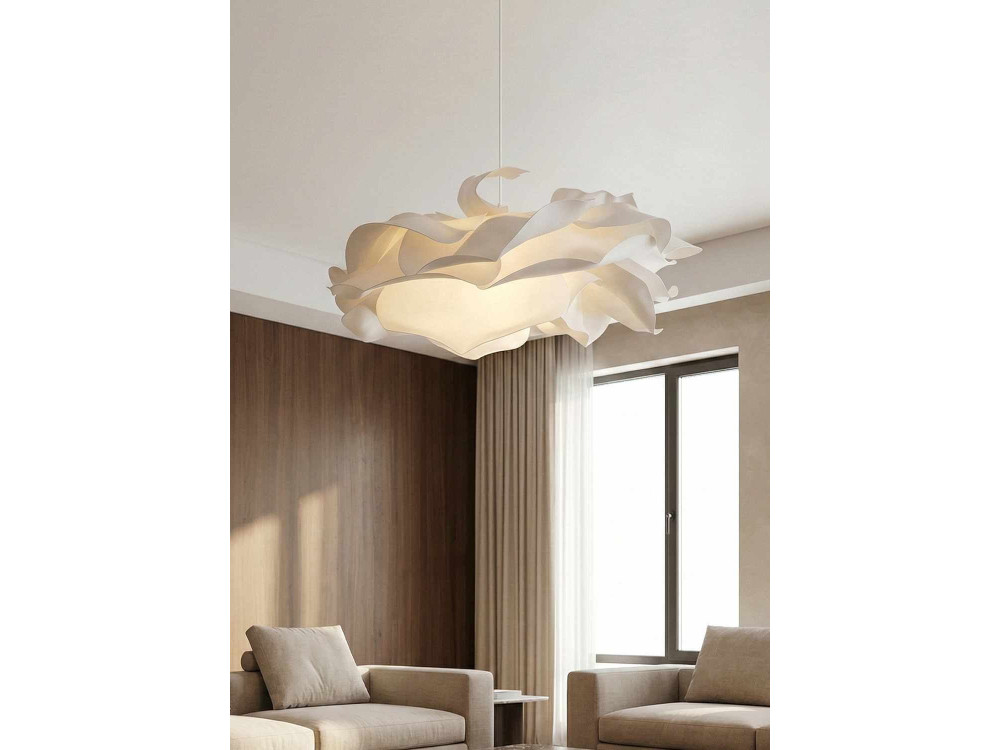Lampada a sospensione in plastica "MOD0009" - 58 x 58 cm - Bianco
