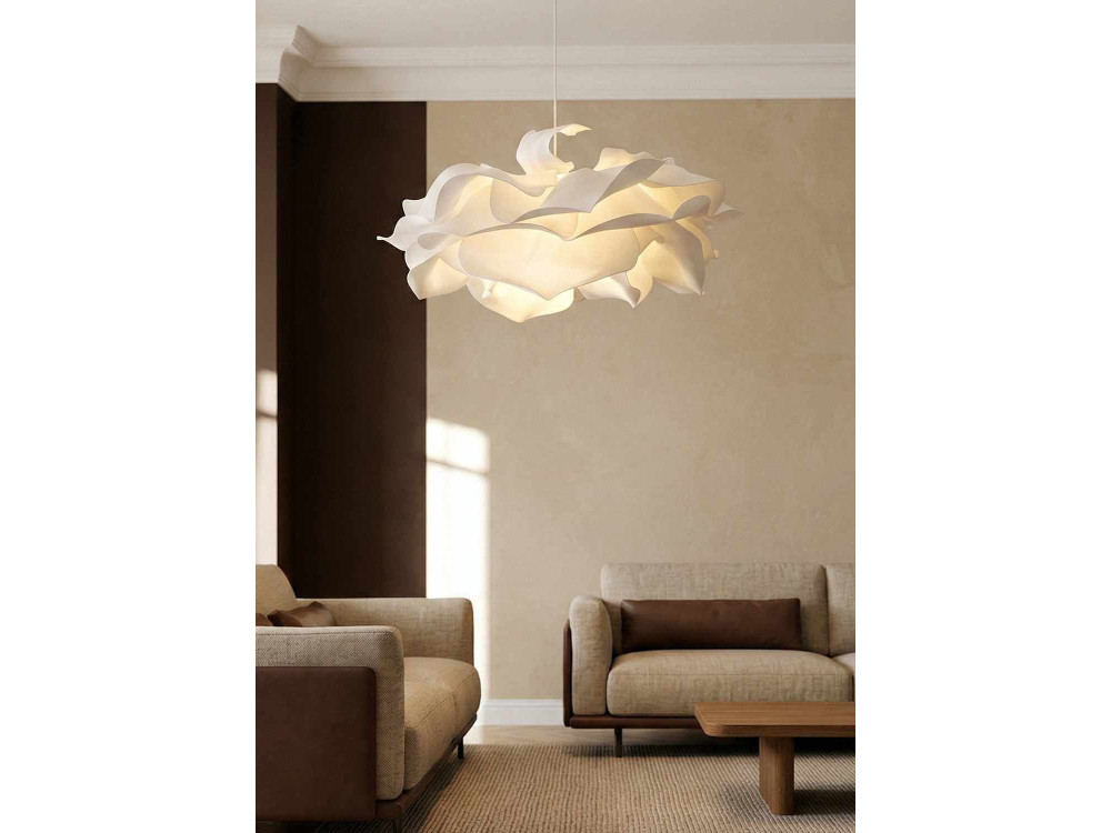 Lampada a sospensione in plastica "MOD0009" - 58 x 58 cm - Bianco