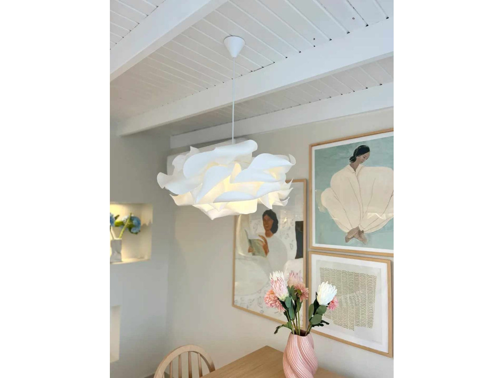 Lampada a sospensione in plastica "MOD0009" - 58 x 58 cm - Bianco
