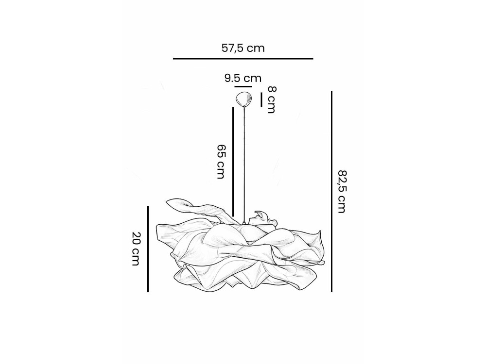 Lampada a sospensione in plastica "MOD0009" - 58 x 58 cm - Bianco