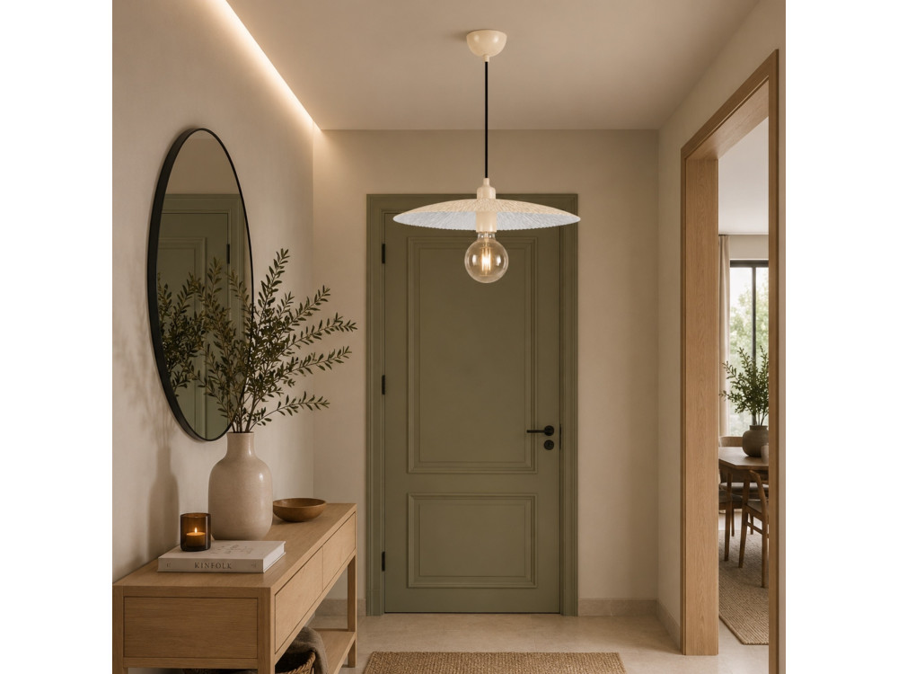 Lampada a sospensione in metallo "Soleil" - 39 x 39 cm - Beige