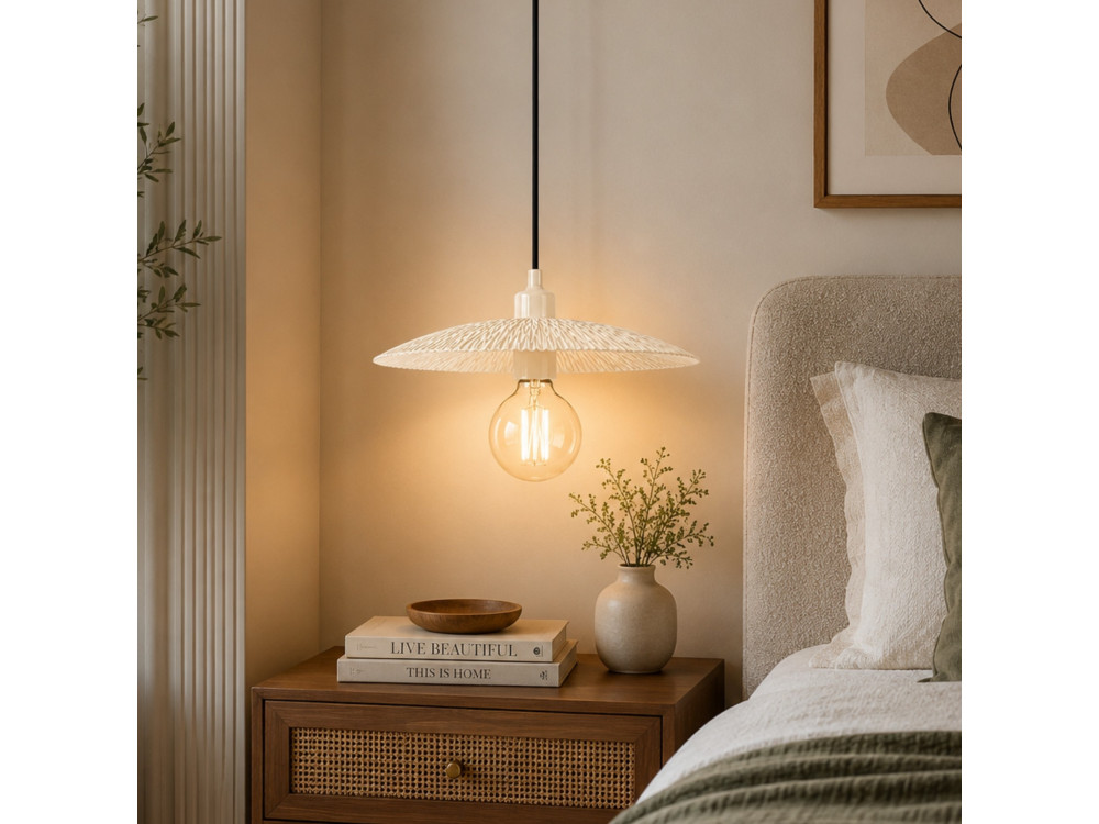 Lampada a sospensione in metallo "Soleil" - 39 x 39 cm - Beige