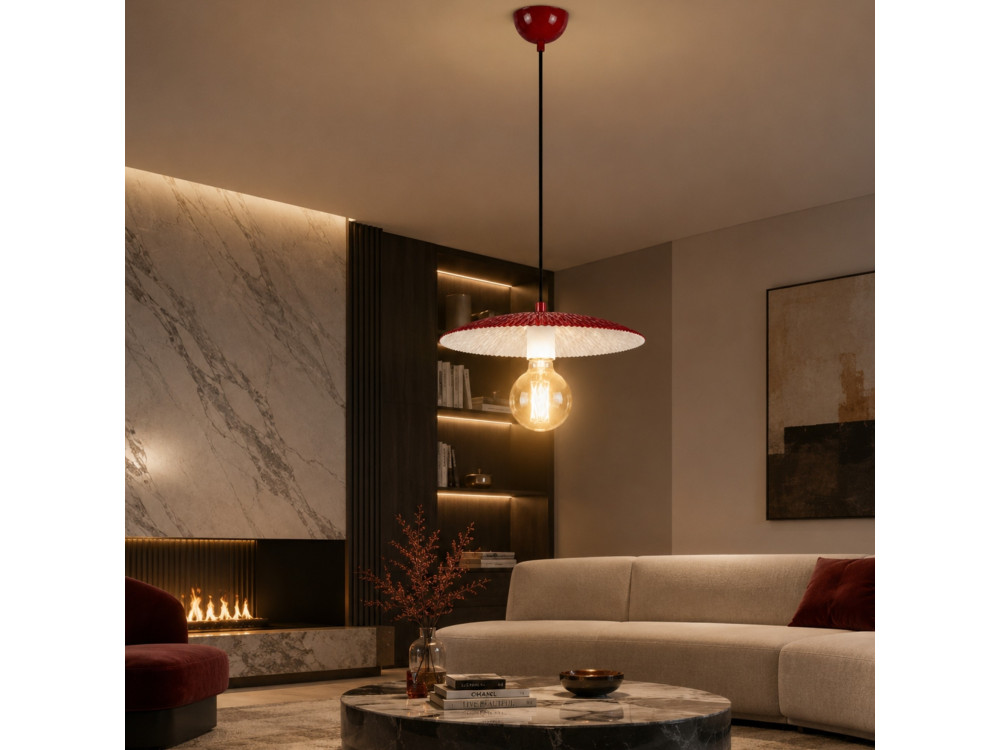 Lampada a sospensione in metallo "Soleil" - 39 x 39 cm - Bordeaux