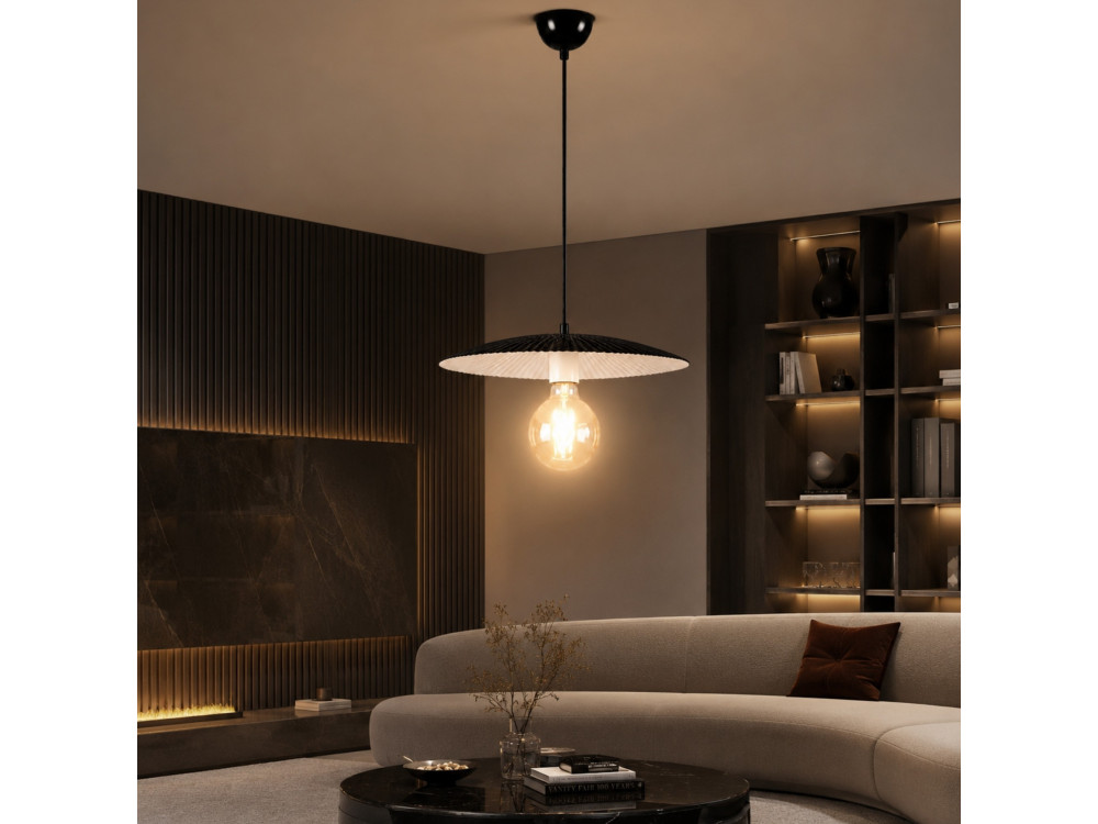 Lampada a sospensione in metallo "Soleil" - 39 x 39 cm - Nero