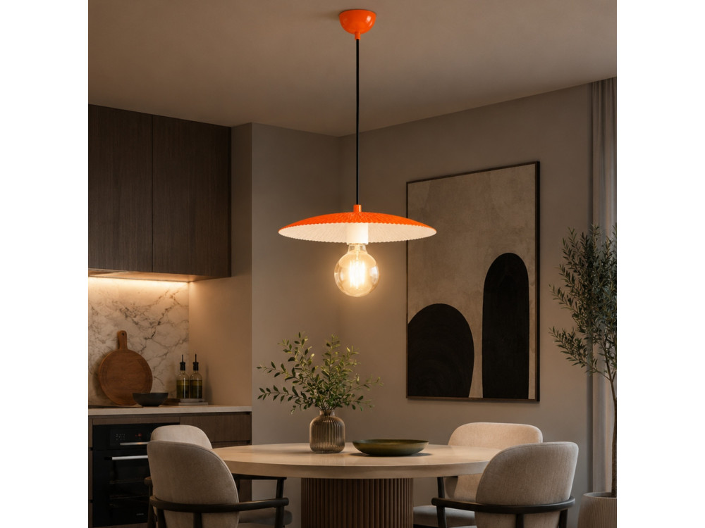 Lampada a sospensione in metallo "Soleil" - 39 x 39 cm - Arancione